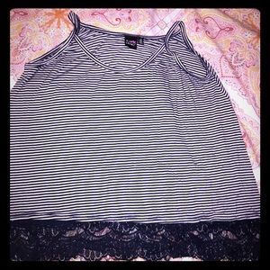 Navy stripped blue tank